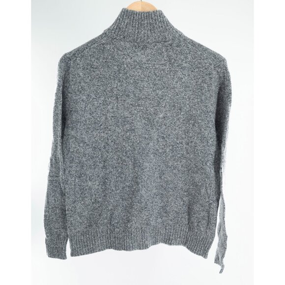 J. Crew Women's 100% Lambswool 1/4 zip pull over gray sweater | Medium - Picture 4 of 5